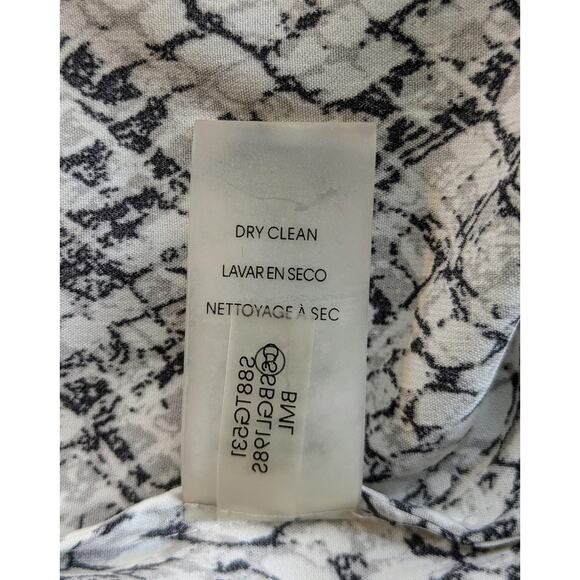Calvin Klein Blouse Top Large White Black Snakeskin Print Flowy Career High Low - Picture 12 of 12